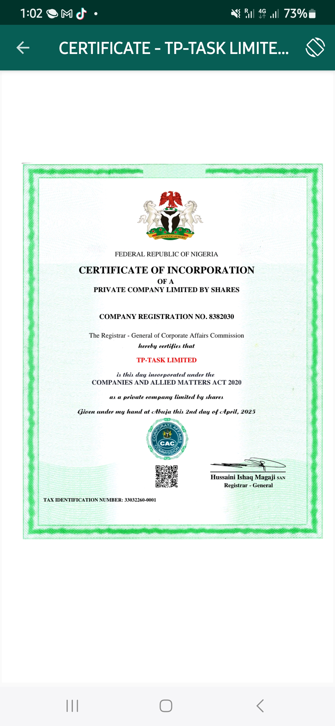 Certificate Image