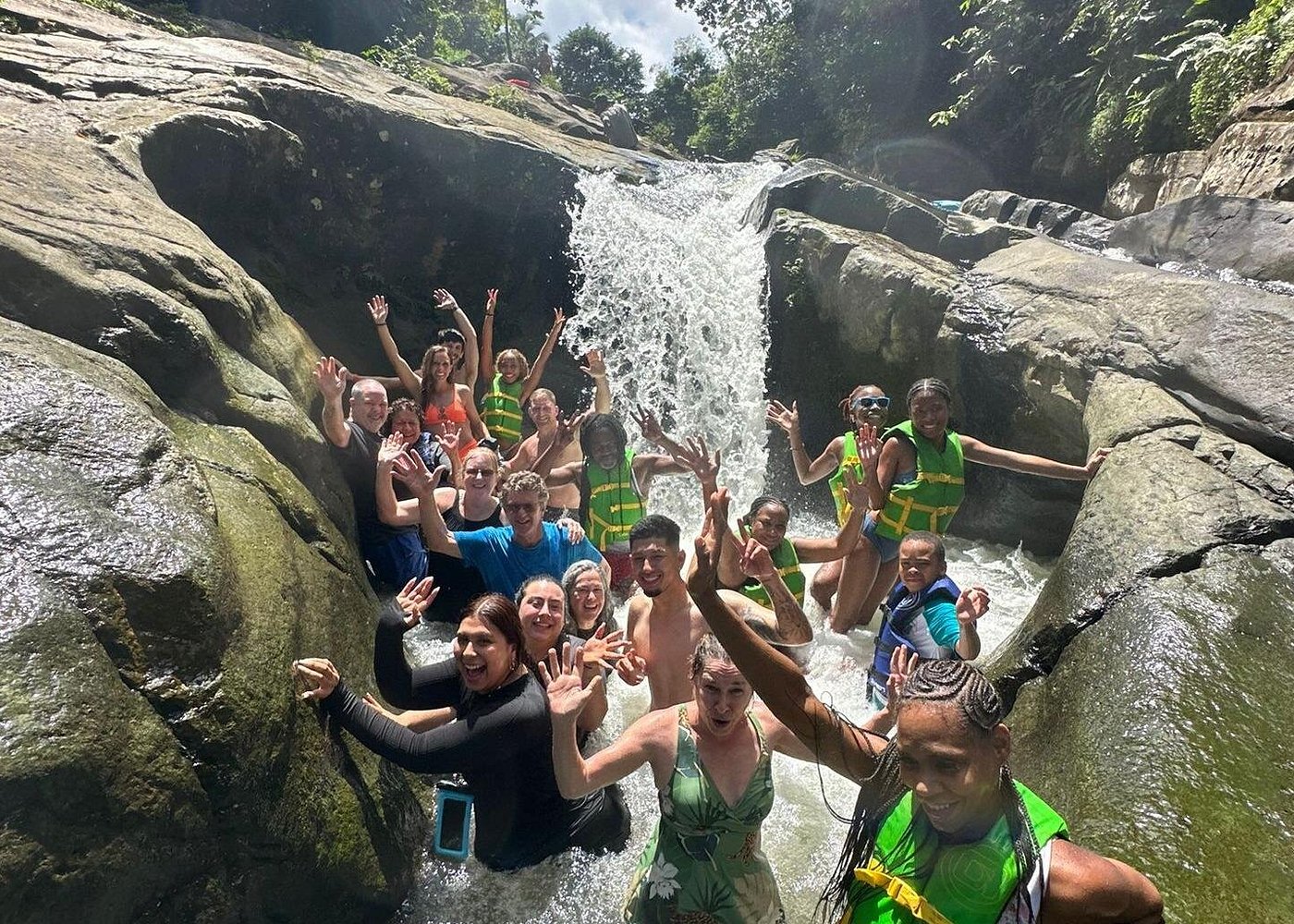 El Yunque Rainforest, Waterslides, and Beach Tour with Transport